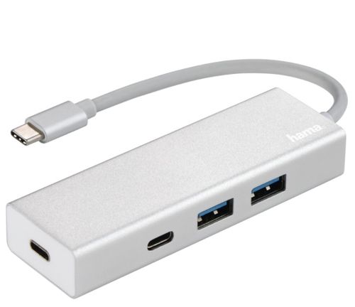 Hub USB Hama 135755, USB-C - Multiport, 2x USB-A, 2x USB-C (Argintiu)