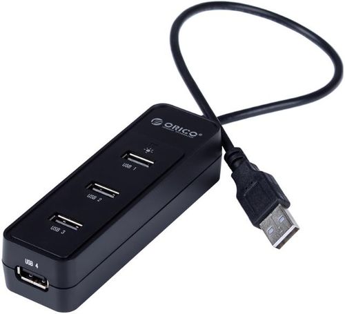 Hub USB Orico W5PH4-U2-BK, 4 x USB 2.0 (Negru)