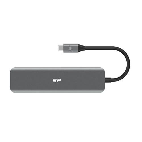 Hub USB Silicon Power Boost SU20, 7 in 1, USB Type-C PD, HDMI 4K, 3x USB 3.0 (Gri)