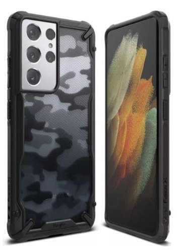 Husa de protectie Ringke FUSION X, pentru Samsung Galaxy S21 Ultra (Negru) 