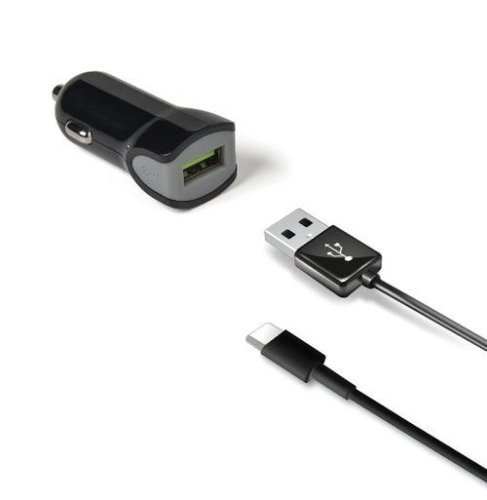 Incarcator Auto Celly CCUSBTYPEC, 12W, 1 x USB, Cablu USB-A - USB Type-C (Negru)