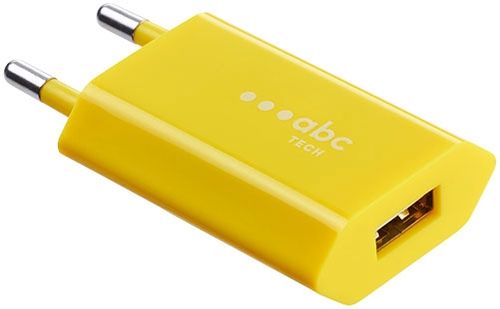 Incarcator Retea Abc Tech 128460, USB, 1A (Galben)
