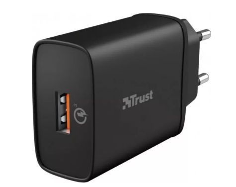 Incarcator retea Trust Qmax, 18W, Fast Charger, 1 x USB-A PD (Negru)