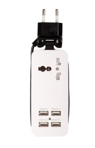 Incarcator retea Xenic BD-618-BK, cablu 1.5m, 4 x USB, 4.1A (Alb)