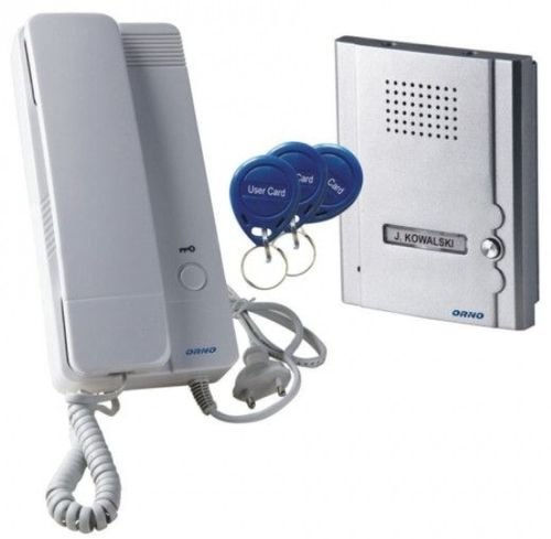 Interfon cu receptor si acces pe baza de card Orno OR-DOM-QH-911 (Alb/Argintiu)