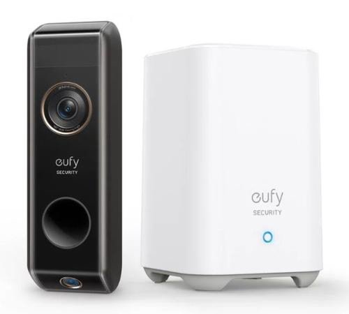 Kit Sonerie video eufy Dual Camera + HomeBase 2, 2K HD, 6500 mAh, Wi-Fi, microUSB (Negru)