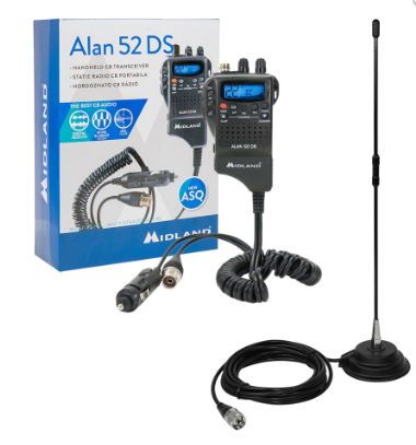 Kit Statie radio CB Midland Alan 52 DS + Antena PNI Extra 40 cu magnet