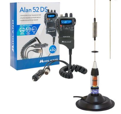 Kit Statie radio CB Midland Alan 52 DS + Antena PNI ML70 cu magnet