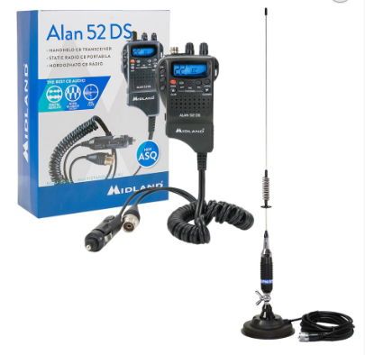 Kit Statie radio CB Midland Alan 52 DS + Antena PNI S75 cu magnet
