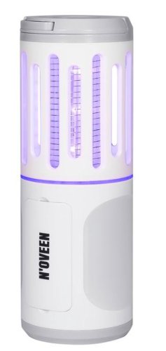 Lampa electrica anti-insecte Noveen IKN853 White Grey, LED UV, 6W, 1000 V, portabil (3 x AA), lanterna, IP44 (Alb/Gri)
