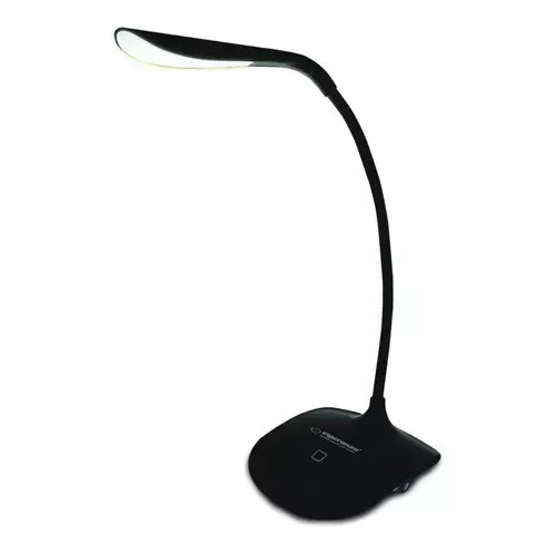 Lampa LED, Esperanza Acrux ELD103K, brat flexibil 21 cm, alimentare duala, cablu 110 cm, 4 x AAA, neagra
