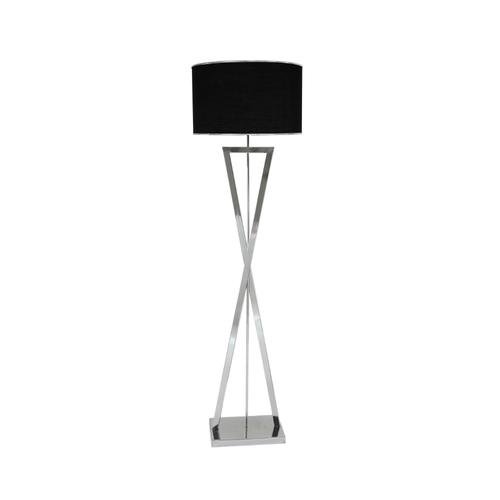 Lampadar inalt cu abajur fix Marova a Da Design Studio Casa, Inaltime 175 cm, Argintiu / Negru