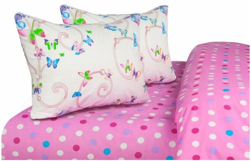 Lenjerie de pat King Size Heinner HR-4KGBED144-BTFLY, Bumbac, 4 piese (Multicolora)