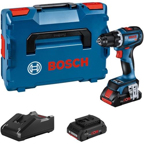 Masina de gaurit si insurubat Bosch Professional GSR 18V-90 C, 18 V, 36/64 Nm, 2100 RPM, 2 acumulatori, Incarcator, Cutie L-Boxx (Albastru)