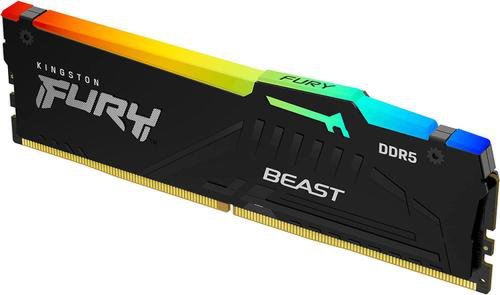 Memorie Kingston FURY Beast RGB, DDR5, 8GB, 6000MHz, CL36, 1.35V