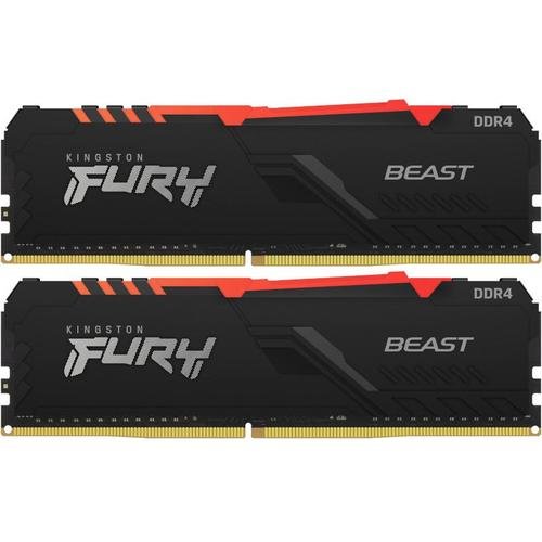 Memorii Kingston FURY Beast RGB, 16GB(2x8GB), DDR4-3733MHz, CL19