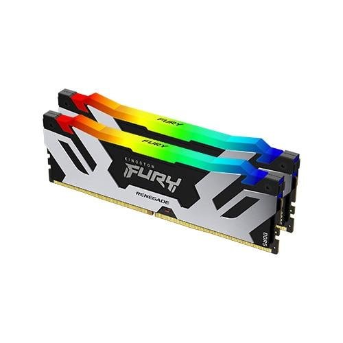 Memorii Kingston FURY Renegade White RGB 32GB(2x16GB) DDR5, 6400MT/s, CL32