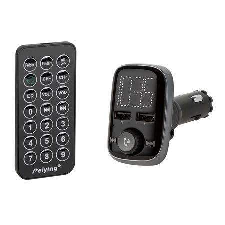 Modulator FM Peiying URZ0465, Bluetooth, AUX, 2 x USB, Microfon (Negru)