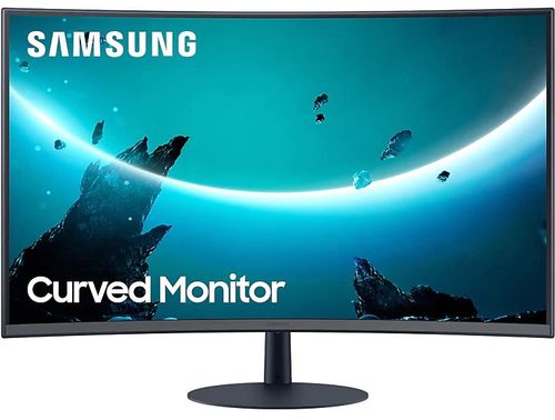 Monitor Gaming VA LED Samsung 23.6inch LC24T550FDUXEN, Full HD (1920 x 1080), VGA, HDMI, DisplayPort, Ecran Curbat, 75 Hz, 4 ms (Negru)