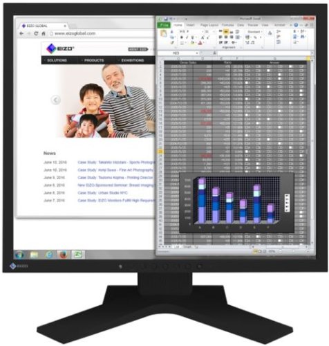 Monitor IPS LED EIZO 19inch S1934H-BK, 1280 x 1024, VGA, DVI, DisplayPort, Boxe, 14 ms (Negru)