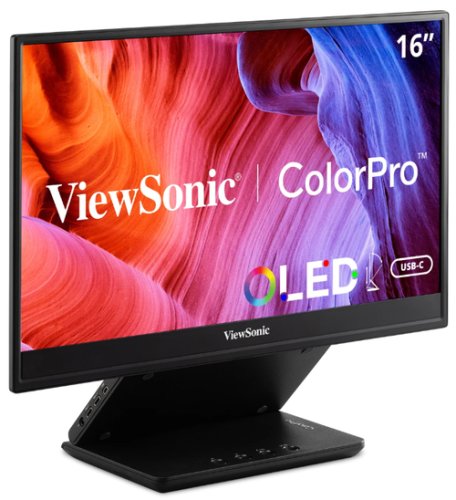 Monitor Portabil OLED ViewSonic ColorPro 15.6inch VP16-OLED, Full HD (1920 x 1080), Micro-HDMI, Boxe (Negru) 