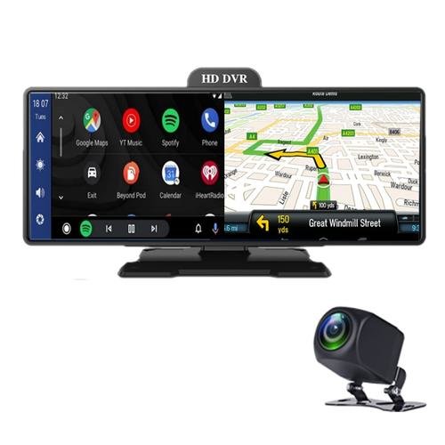 Navigator bord iSEN CP27 DVR, 10,26inch touch screen, CarPlay si Android Auto wireless, WiFi, Boxa, Camera marsarier