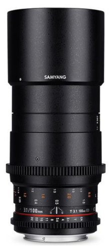 Obiectiv Samyang 100mm T3.1 VDSLR ED UMC Macro, Full Frame, montura Canon EF (Negru)