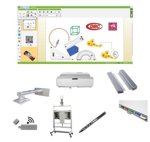 Pachet interactiv IQboard Expert UST 94inch - Innovative Teaching GO + pentray interactiv + incinte acustice integrate, 100% wireless + stand mobil cu parking + tabla interactiva IQboard Expert 94inch+ videoproiector UST Optoma W330UST