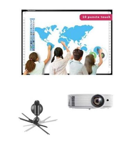 Pachet interactiv IQboard Foundation ST 100inch - Active: tabla interactiva IQboard Foundation 100inch + videoproiector Optoma W308STe + suport GBC PRB-16-03L + software in limba romana