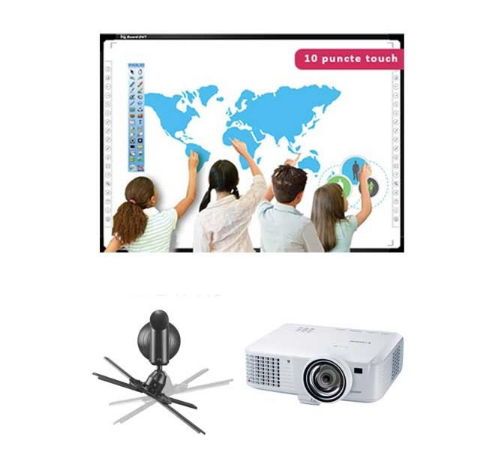 Pachet interactiv IQboard Foundation ST 92inch - Creative Minds: tabla interactiva IQboard Foundation 92inch + videoproiector Canon LV-WX310ST + suport GBC PRB-16-03L + software in limba romana