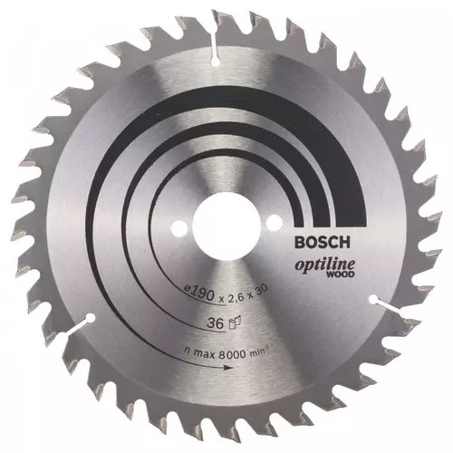 Panza de ferastrau circular Bosch Optiline Wood, 190 x 30 mm, 36 dinti
