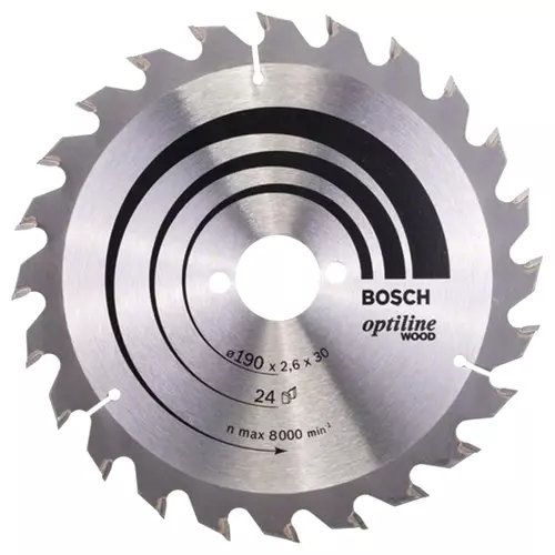 Panza fierastrau circular Bosch Optiline pentru lemn, 190 x 30 x 2.6 mm