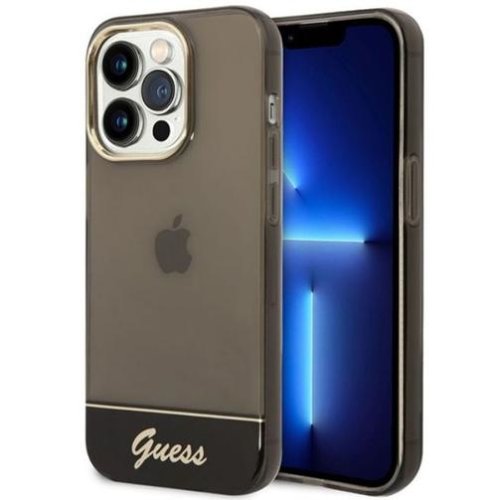 Protectie Spate Guess Camera Outline Translucent pentru Apple iPhone 14 Pro Max (Negru)
