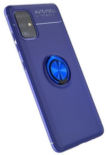 Protectie Spate Lenuo Shockproof EDA00333005C pentru Samsung Galaxy A51, Suport ring atasat (Albastru)