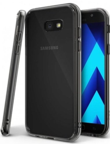 Protectie spate Ringke FUSION SMOKE BLACK pentru Samsung Galaxy A7 2017 + BONUS folie protectie display Ringke (Negru/Fumuriu)