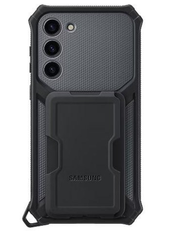 Protectie Spate Samsung EF-RS916CBEGWW pentru Samsung Galaxy S23+, Suport tip inel (Negru)