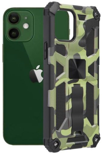 Protectie Spate Techsuit Blazor Series Camo Lime 795154008414 pentru Apple iPhone 12 / 12 Pro (Camuflaj)