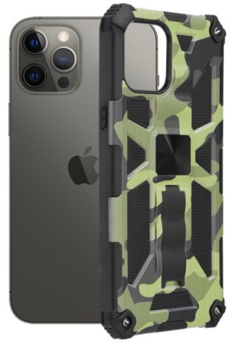 Protectie Spate Techsuit Blazor Series Camo Lime 795154008421 pentru Apple iPhone 12 Pro Max (Camuflaj)