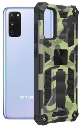 Protectie Spate Techsuit Blazor Series Camo Lime 795154008452 pentru Samsung Galaxy S20 (Camuflaj)