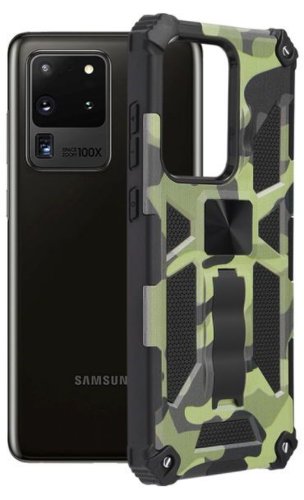 Protectie Spate Techsuit Blazor Series Camo Lime 795154008476 pentru Samsung Galaxy S20 Ultra (Camuflaj)