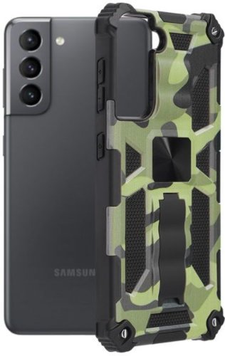 Protectie Spate Techsuit Blazor Series Camo Lime 795154008483 pentru Samsung Galaxy S21 (Camuflaj)