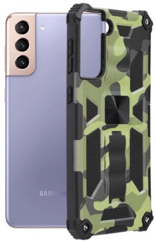 Protectie Spate Techsuit Blazor Series Camo Lime 795154008490 pentru Samsung Galaxy S21 Plus (Camuflaj)