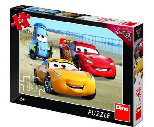 Puzzle Dino Toys Cars 3 la mare, 4 - 6 ani, 24 Piese (Multicolor)