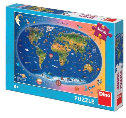 Puzzle XL Dino Toys, Harta Lumii, 300 piese