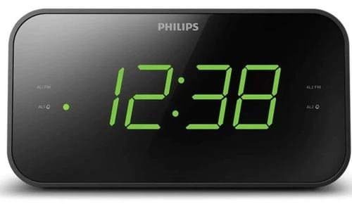 Radio cu ceas Philips TAR3306/12, FM, afisaj LED, alarma dubla, snooze, 20 posturi presetate (Negru)