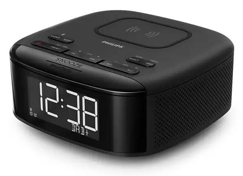 Radio cu ceas Philips TAR7705/10, Bluetooth, DAB+, incarcator wireless pentru telefon (Negru)