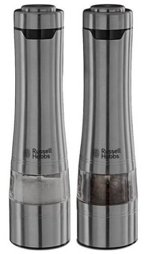 Rasnite electrice condimente Russell Hobbs Classic 23460-56, Lame ceramice, Baza iluminata, Rasnire ajustabila (Inox)
