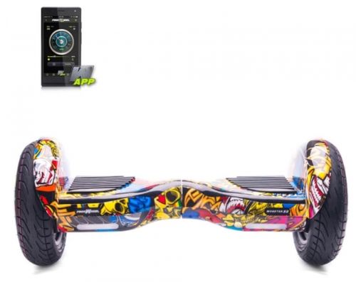 Scooter electric (hoverboard) Freewheel Monster S2 SMART, Graffiti galben (Multicolor)