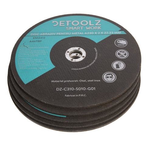 Set 10 discuri abrazive pentru metal Detoolz DZ-C310-S010-G01, diametru 230 mm