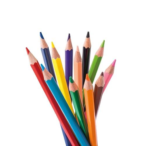 Set 12 creioane color Pelikan solubile in apa, sectiune hexagonala